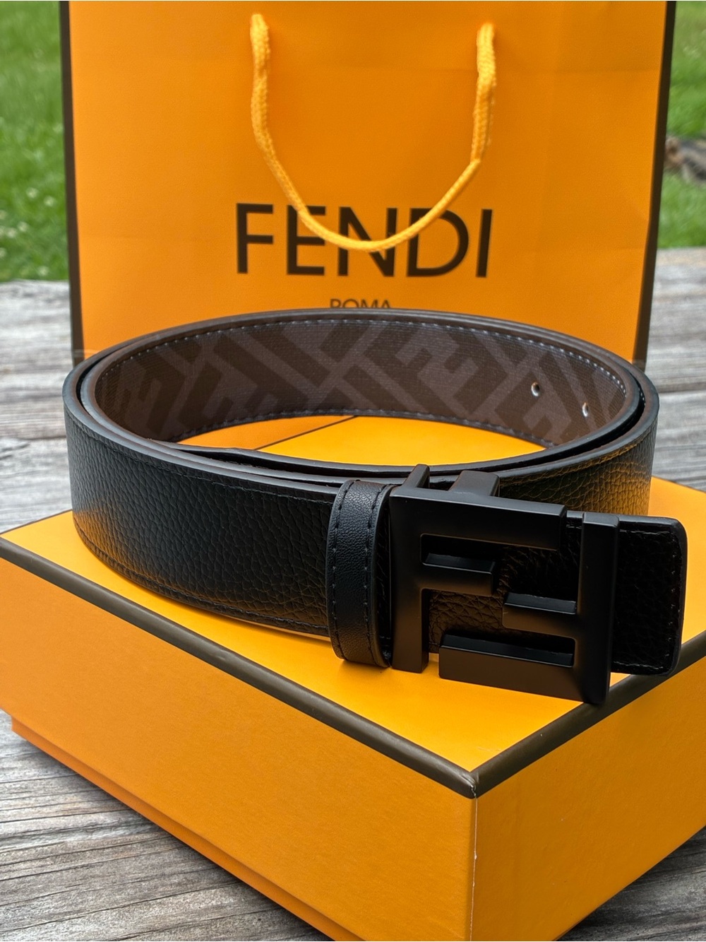 Fendi FF Reversible Logo Plaque Belt
